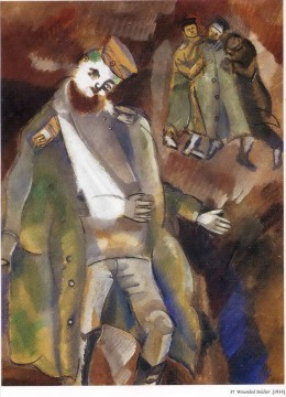  Herido Arte - Soldado herido contemporáneo Marc Chagall